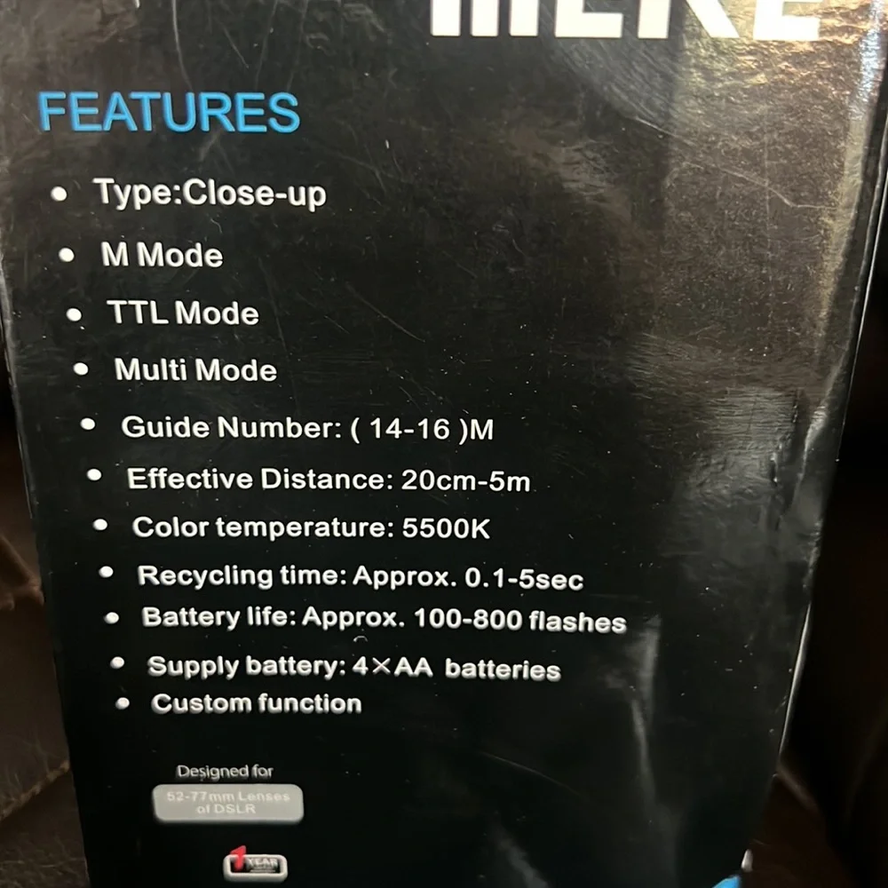 Meike iTTL TTL LED Macro Ring Flash Light for cannon like new